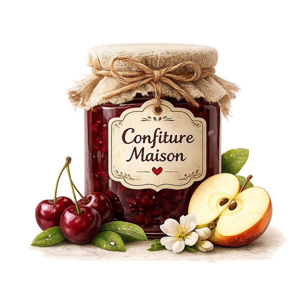 Confiture maison pomme cerise
