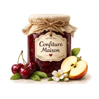 Confiture maison pomme cerise