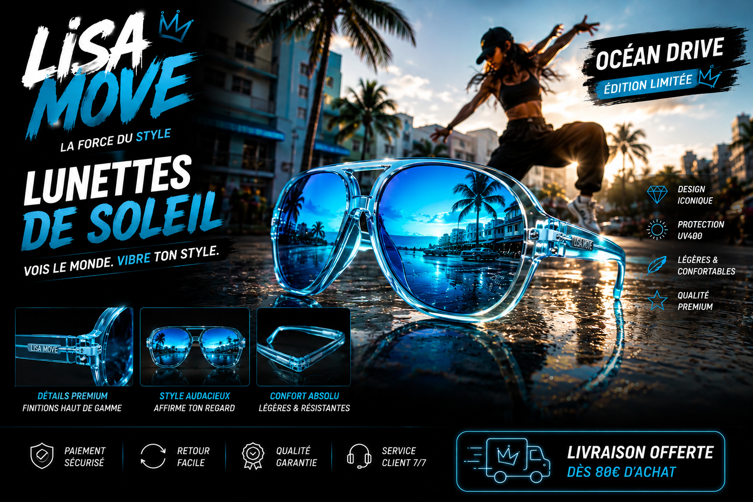 Lunettes de soleil Océan drive