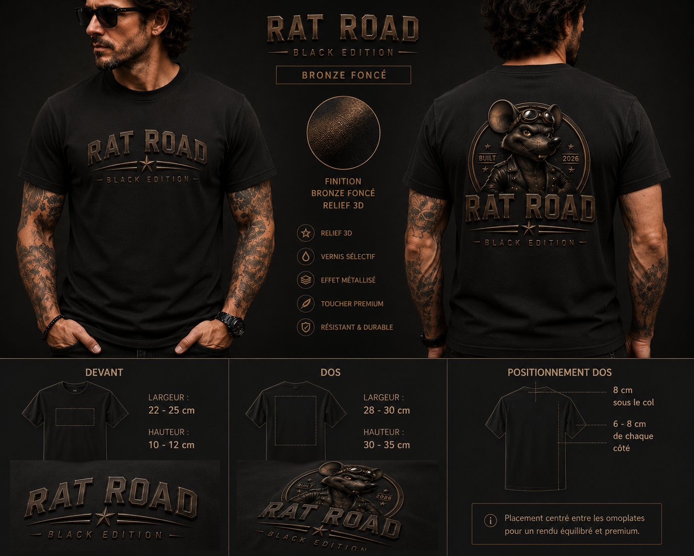 Tee shirt 13 bronze foncé