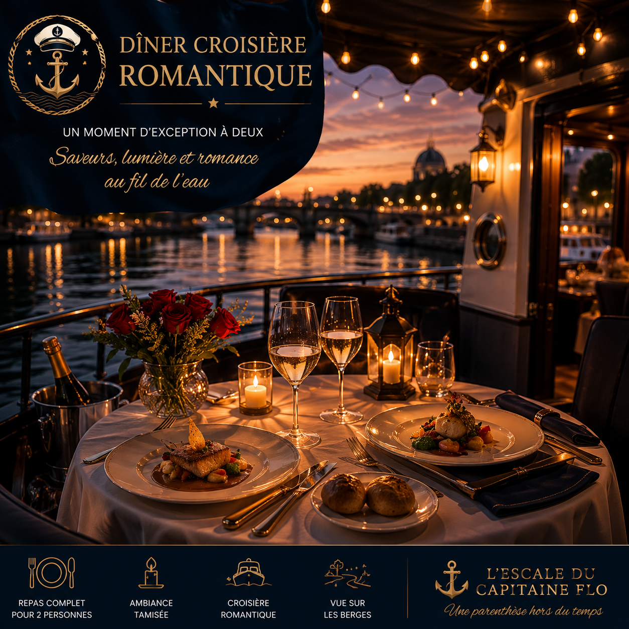 Diner croisière romantique