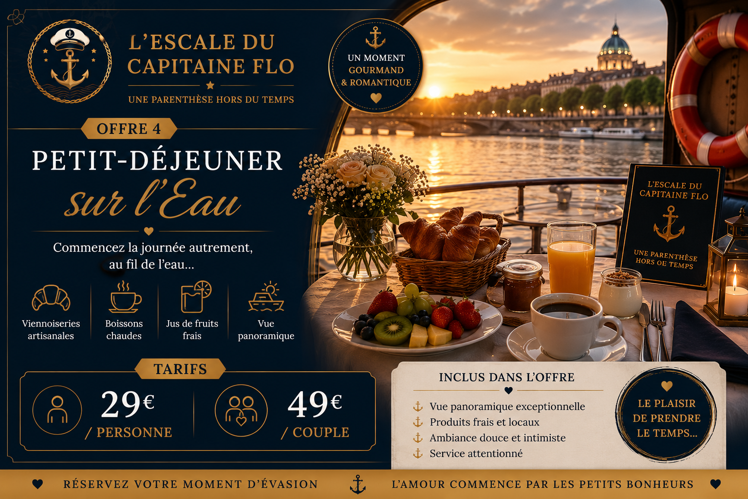 petit déjeuner sur l'eau
